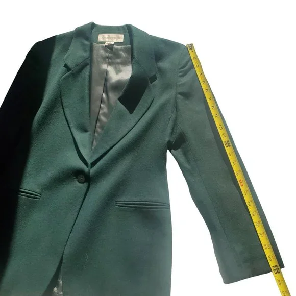 Vintage Jones New York Forest Green Wool Blazer Size 6 - Picture 10 of 10